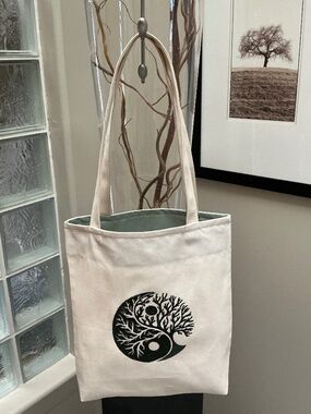 Ying Yang Tote Bag, Custom Made, Embroidered. Made in Canada